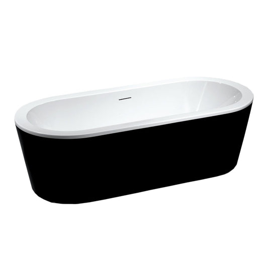 "Black & White" vrijstaand bad | Zwart/Wit | 178x80x55 cm