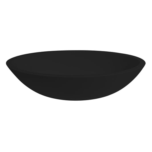 "Epona-Black" opbouw waskom "Just-Solid" | Zwart | 52 cm